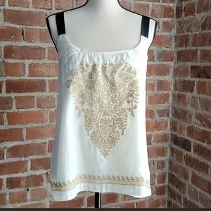 Anthropologie Floreat sleeveless cotton silk tunic